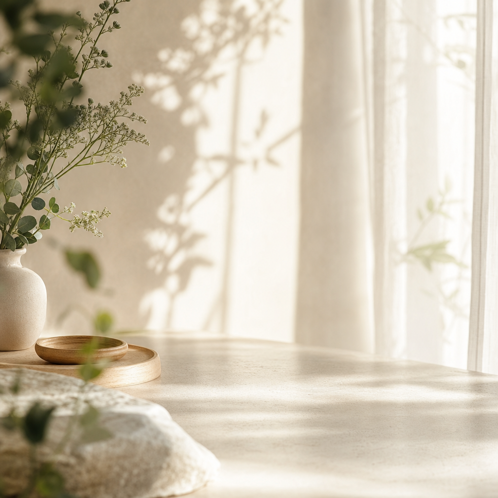 A calm, nature-inspired interior